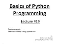 Python Lecture 19 Introduction to Strings