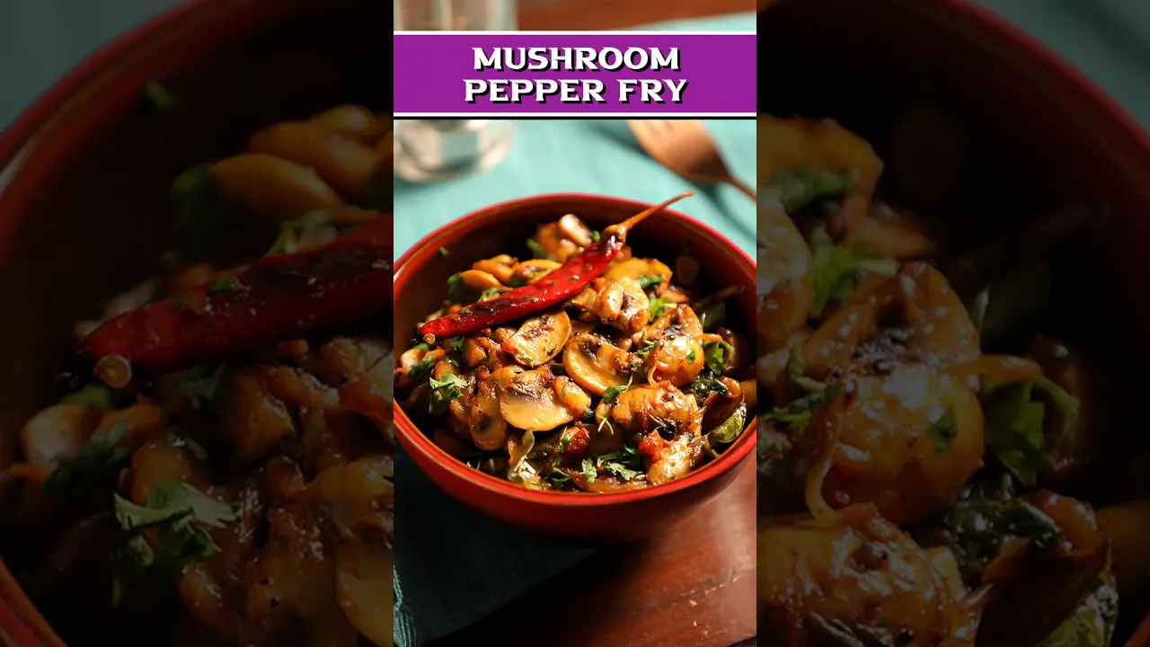 Quick and Easy Button Mushroom Starter Recipe  Mushroom Pepper Fry #shorts #mushroomstarter