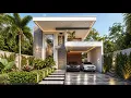4-Bedroom Modern Two-Story House 10x25 Pool 2-Car Garage Full Plans