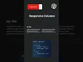 Create Responsive Columns Using HTML CSS