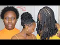 DIY Short Knotless Braids curls Easy Hack - Protective Style Tutorial