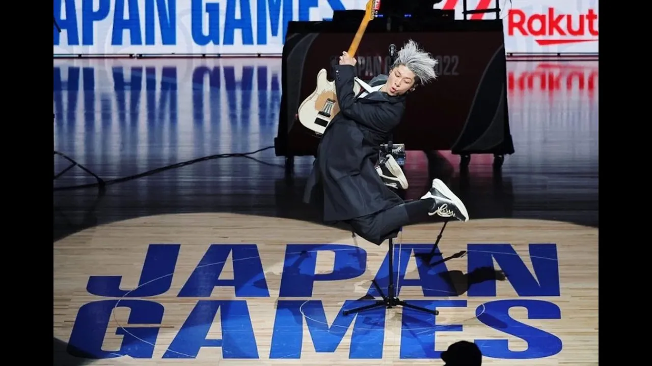 MIYAVI at "NBA's Japan Games" between the  'Golden State Warriors' and 'Washington Wizards'