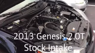 2013 Genesis 2 0T Injen Intake vs Stock Intake Sound Clip