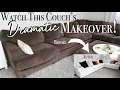 DIY Couch Makeover How to Reupholster a Sectional Couch Dramatic Furniture Transformation