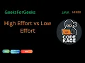 GFG POTD High Effort vs Low Effort Recursion Memoization Java Hindi