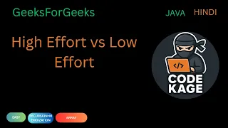 GFG POTD High Effort vs Low Effort Recursion Memoization Java Hindi