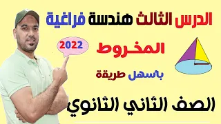 شرح المخروط باسهل طريقة هندسة فراغية الصف الثاني الثانوي 2022 