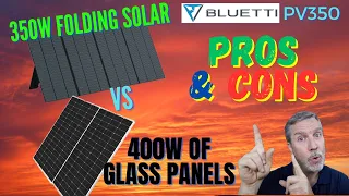 Review: Bluetti Folding 350W Solar Panel vs 400W of glass panels. Wins in sun and shade