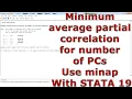 Minimum average partial correlation for number of PCs Use minap With STATA 19