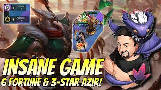 Insane Fortune 6 into 3 Star Azir! | TFT Fates | Teamfight Tactics