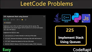 Implement Stack using Queues Leetcode Q 225 Python C Java JS Leetcode Daily Challenges