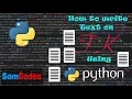 How to write text on Tkinter using Python
