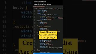 Create Minimalist Age Calculator Using HTML CSS JS