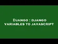 Django django variables to javascript