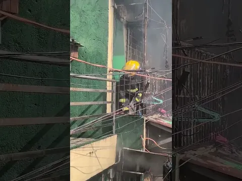 Firefighter Bravely Rescues Trapped Dog From Burning Building! 🐶🔥 #Shorts