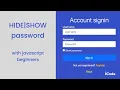Show Hide toggle password with javascript