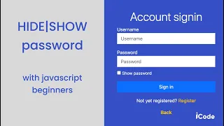 Show Hide toggle password with javascript