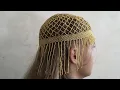 Beaded Headpiece Cap with Fringes Seed Bead Hat Cap Making
