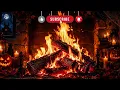 Autumn Halloween Fireplace 4K 🎃🔥 Crackling Fire Sounds for Spooky Night Ambience