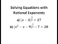 Solving Equations with Rational Exponents