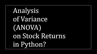 Analysis of Variance ANOVA in Python