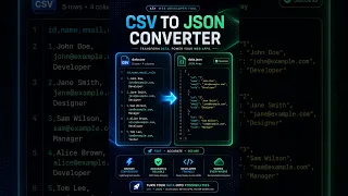 Convert CSV to JSON Instantly in Your Browser No Signup No Upload
