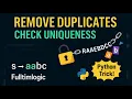 Find Duplicate Truly Unique Characters in a String Python Interview Question Explained in Kannada