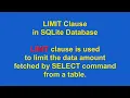 How to use LIMIT Clause using SQLite
