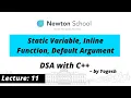 Static Variable Inline Function Default Argument Lecture 11 C Programming Yogesh Yogendra