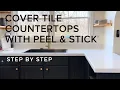 Covering Tile Countertops with Peel and Stick Marble Wallpaper Vinyl in Kitchen Without Lumps