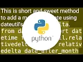How to increment datetime by custom months in python without using library