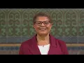 Karen Bass addresses homeless crisis port delays in LA City Address
