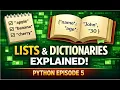 Python Lists Dictionaries Explained Python Data Structures Python Ep 5 Telugu