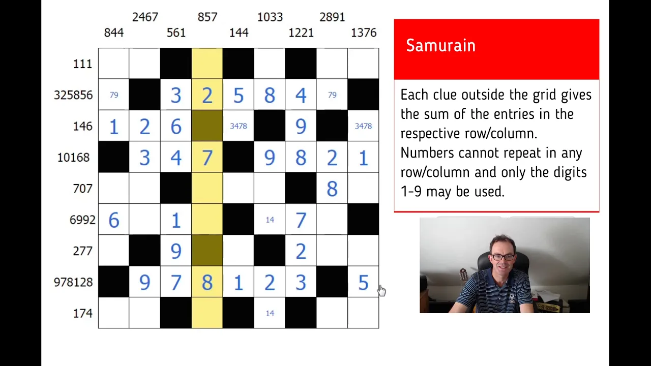 Samurain:  A Maths/Sudoku/Crossword Hybrid