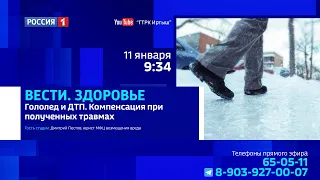 «Вести Здоровье», гололед и ДТП. Компенсация при полученных травмах