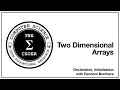Two Dimensional Array Define and Initialization