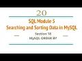 Section 20 MySQL - Sorting Data using ORDER BY