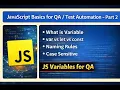 JavaScript Basics for QA - Part 2 Variables var vs let const Naming Rules Bangla