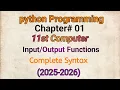 Python program chapter 1 input Output Functions