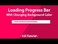 Loading progress bar pure CSS Tutorial