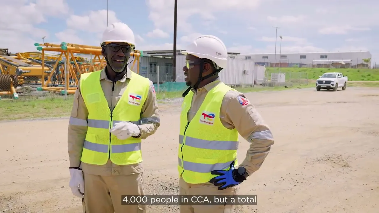Kenneth Opitto, Deputy Construction Manager, reflective walk-and-talk with Richard Tuwangye Kofi