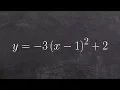 Graphing a quadratic equation using transformations