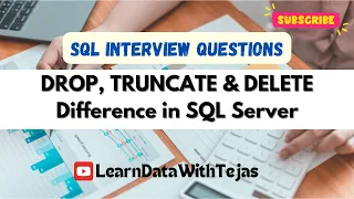 DROP TRUNCATE DELETE Difference in SQL Server as per NEW UPDATES 2024 SQL Interview Question