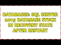 Databases SQL Server 2019 Database stuck In Recovery state after restart 2 Solutions