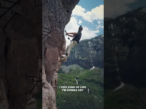 Fear of heights? Don't look down #climbing #colorado #ViaFerrata #huckberry