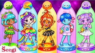 Rumi & Seegi Elemental Ballerina Glow Up! Who’s the Best? | DIY Fashion Paper Dolls