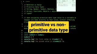 primitive vs non-primitive data type javascript tutorial
