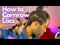 HOW TO CORNROW LOCS LOC TUTORIAL for Microlocs and Traditional Locs DIY Braidlocs