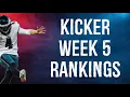 Top 12 Kicker Rankings Week 5 Fantasy Football