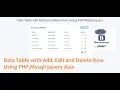 Data Table with Add Edit and Delete Row Using PHP Mysqli jquery Ajax